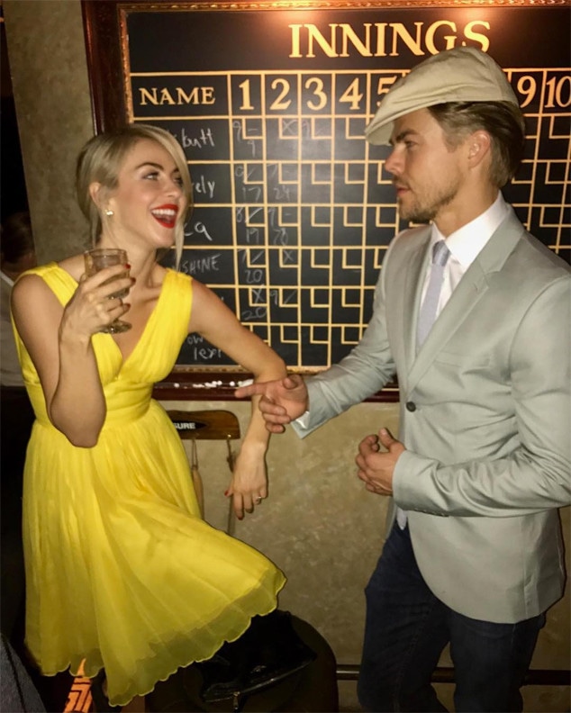 Julianne & Derek Hough Channel La La Land Couple at Party E! Online CA